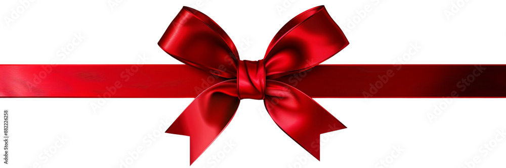 Red ribbon with bow isolated on transparent png background Red ribbon with bow isolated on transparent png background