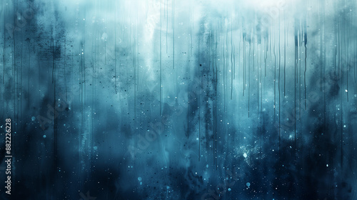 Misty Winter Drizzle - Abstract Blue & White Water Droplets