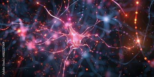 A complex neural network symbolizes brain operations, focusing on discovery and innovation in neuroscience © AminaDesign