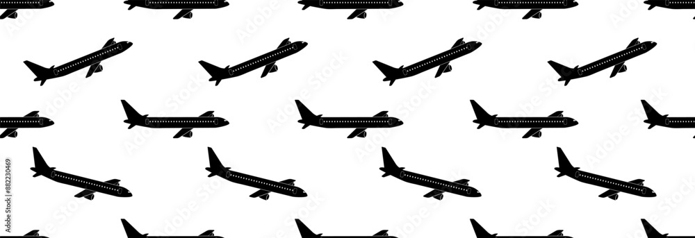 Many airplanes on a white background, seamless pattern. World travel and transportation. Many airplanes on a white background, seamless pattern. World travel and transportation.