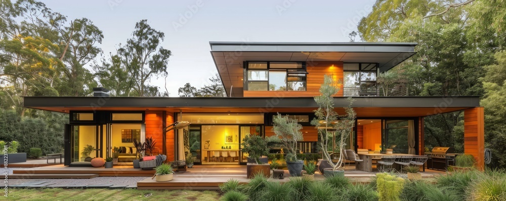 Obraz premium Modular home with eco-friendly features.