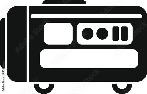Black icon of a portable power generator supplying electricity during a blackout