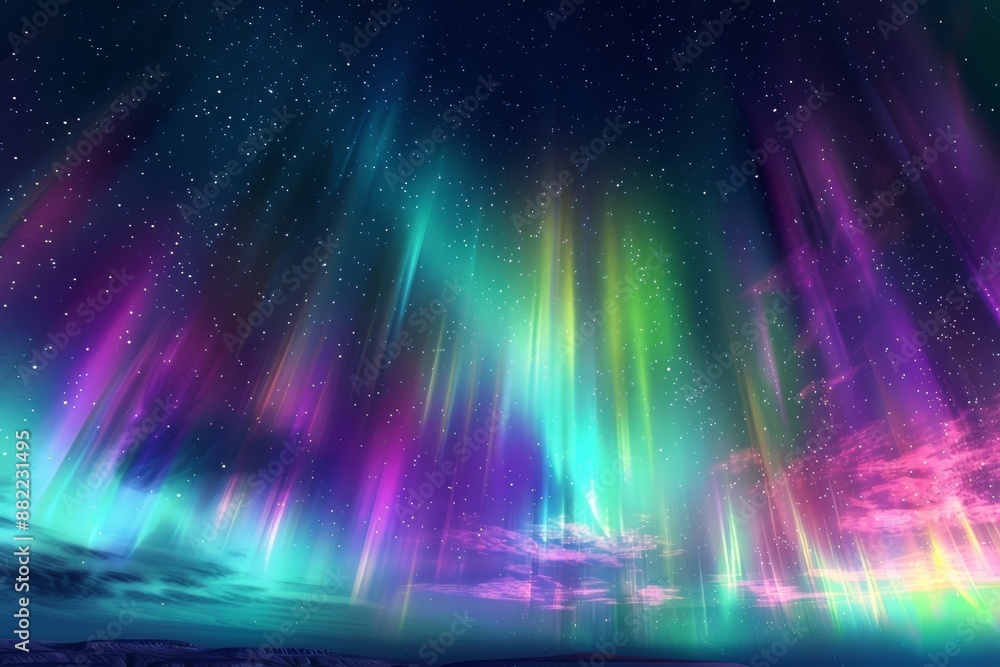 Captivating aurora borealis dancing across the night sky in a ...