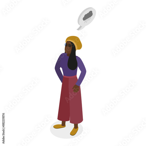 3D Isometric Flat Vector Illustration of Human Personality Feelings, Psychological Mindsets. Item 2