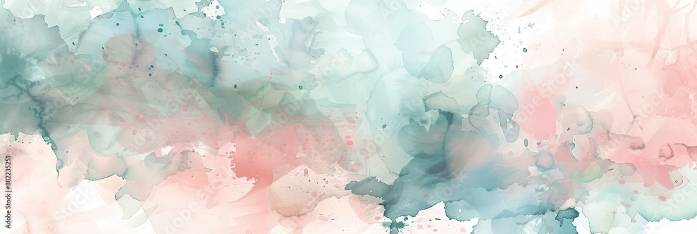 Fototapeta premium Creating an abstract watercolor backdrop with soft pastel tones of pink and teal in an artistic manner