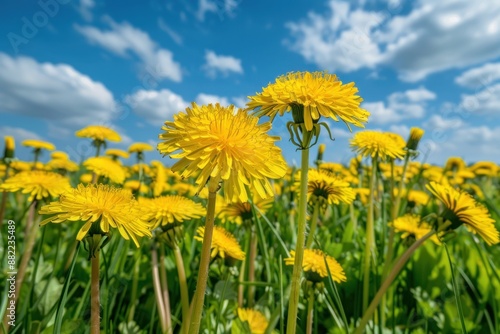 Dandelion Field Under a Blue Sky © keenan