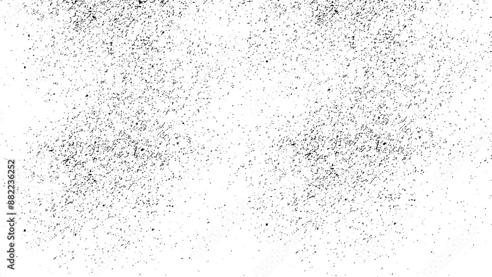 Vector grunge overlay texture. Black and white background. Abstract monochrome image includes a faded effect in dark tones. 