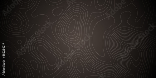 Abstract background wavy topographic line contour geography map. Seamless pattern and banner design. Modern and dynamic feel to topographic mapping vector illustration.