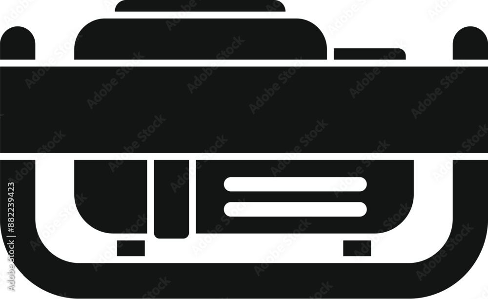 Black silhouette of a portable power generator, a reliable source of backup electricity during outages Black silhouette of a portable power generator, a reliable source of backup electricity during outages
