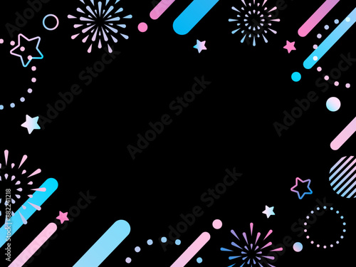 ネオンカラー　ポップ な花火の背景	
