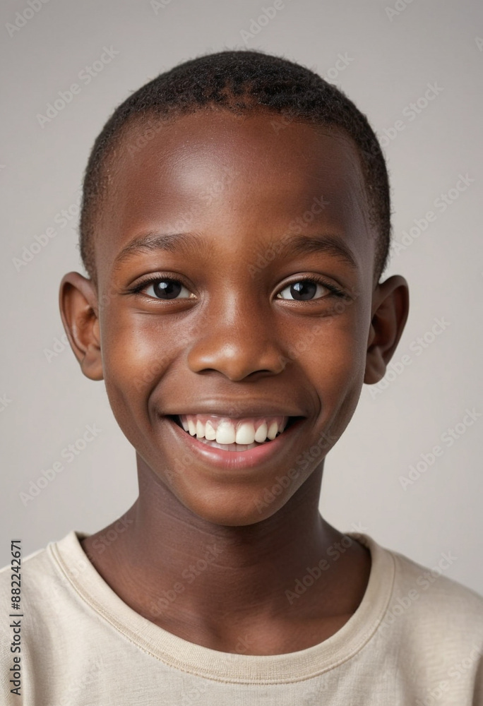 Portrait view of a regular happy smiling Benin boy, ultra realistic, candid, social media, avatar image, plain solid background Portrait view of a regular happy smiling Benin boy, ultra realistic, candid, social media, avatar image, plain solid background