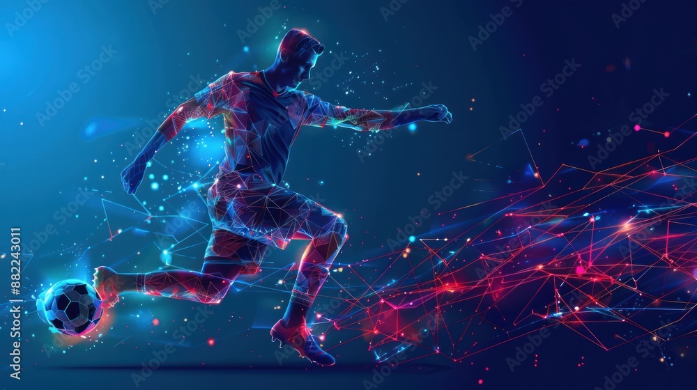 Futuristic Soccer Player in Action Futuristic Soccer Player in Action