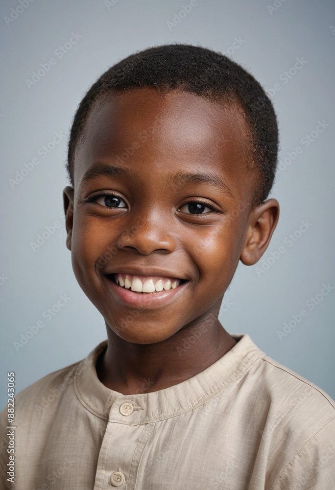 Portrait view of a regular happy smiling Democratic Republic of the Congo boy, ultra realistic, candid, social media, avatar image, plain solid background Portrait view of a regular happy smiling Democratic Republic of the Congo boy, ultra realistic, candid, social media, avatar image, plain solid background