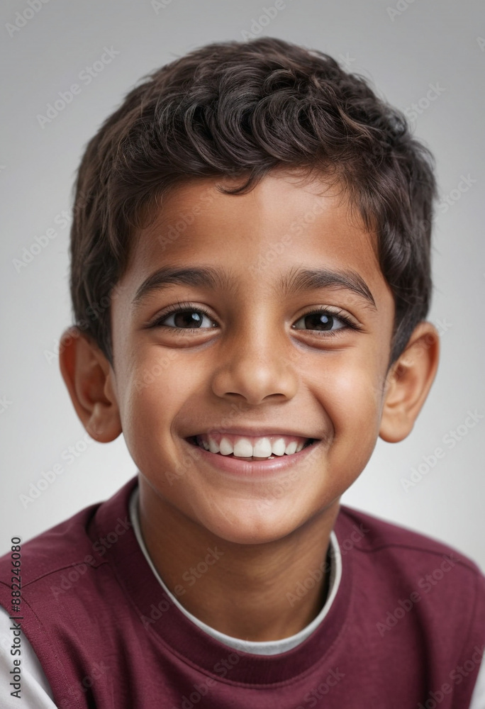 Portrait view of a regular happy smiling Qatar boy, ultra realistic, candid, social media, avatar image, plain solid background Portrait view of a regular happy smiling Qatar boy, ultra realistic, candid, social media, avatar image, plain solid background
