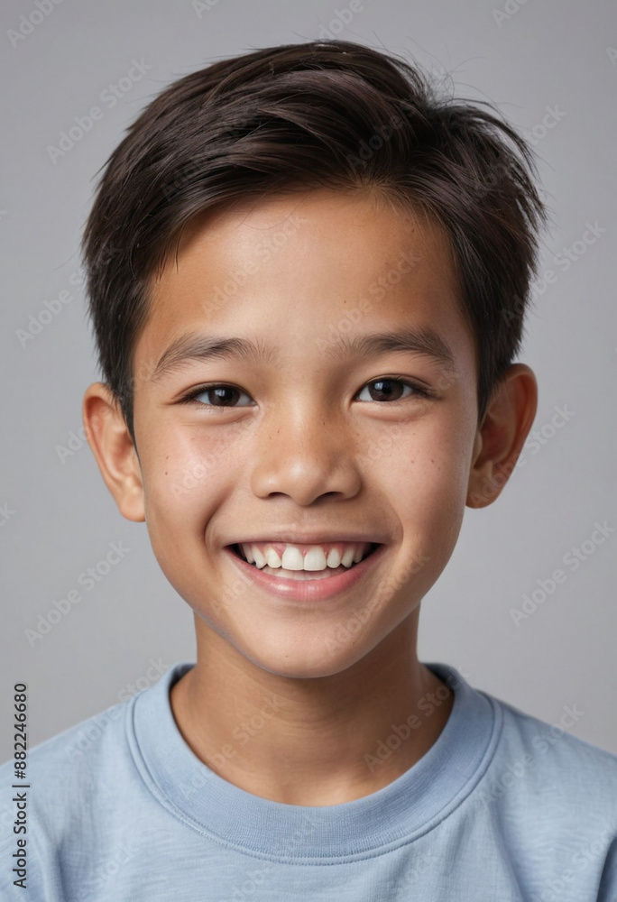Portrait view of a regular happy smiling Vietnam boy, ultra realistic, candid, social media, avatar image, plain solid background Portrait view of a regular happy smiling Vietnam boy, ultra realistic, candid, social media, avatar image, plain solid background