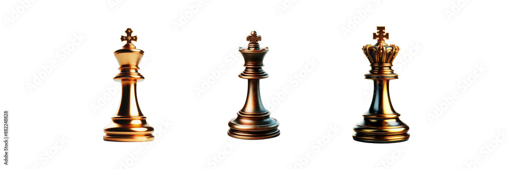 Set of King chess piece, isolated over on transparent white background Set of King chess piece, isolated over on transparent white background