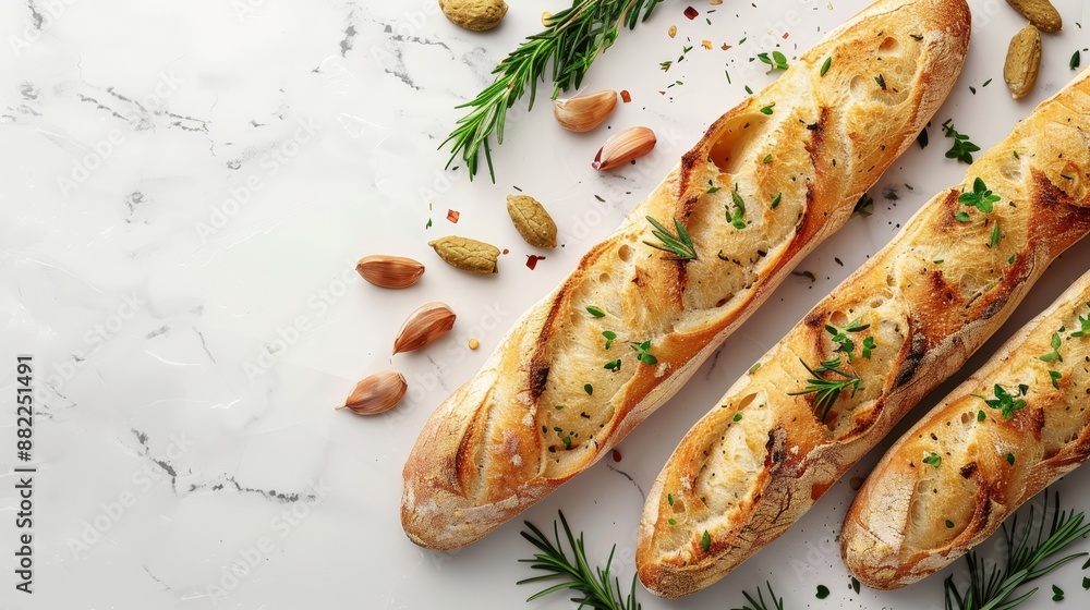 Two fish fillets on a pristine white plate, garnished with herbs and nuts Nearby, a sprig of rosemary adorns a marble countertop Two fish fillets on a pristine white plate, garnished with herbs and nuts Nearby, a sprig of rosemary adorns a marble countertop