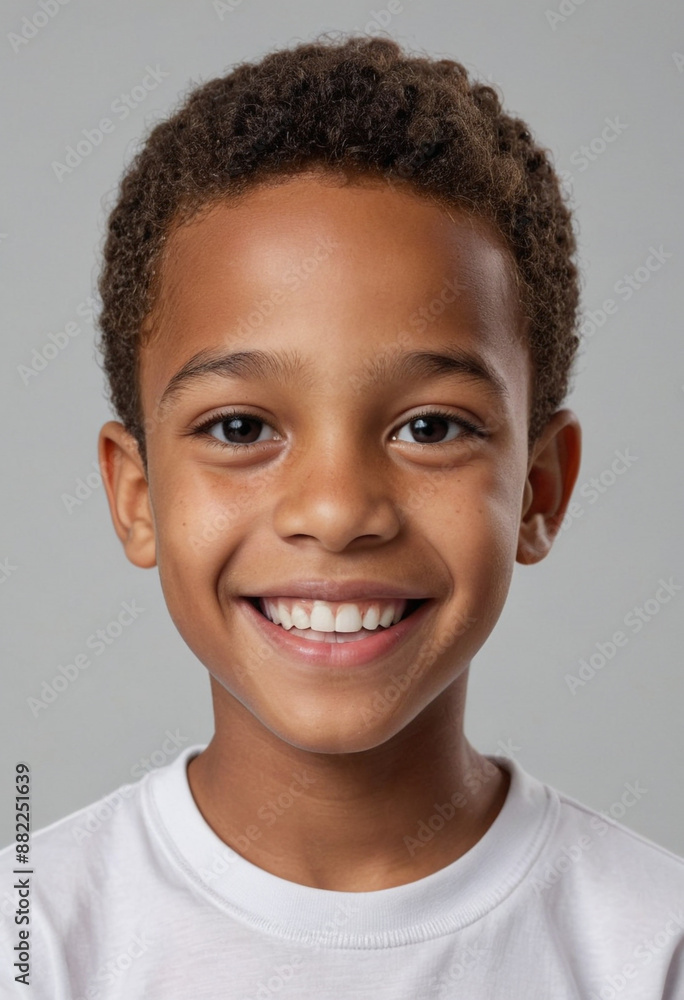 Portrait view of a regular happy smiling Suriname boy, ultra realistic, candid, social media, avatar image, plain solid background Portrait view of a regular happy smiling Suriname boy, ultra realistic, candid, social media, avatar image, plain solid background