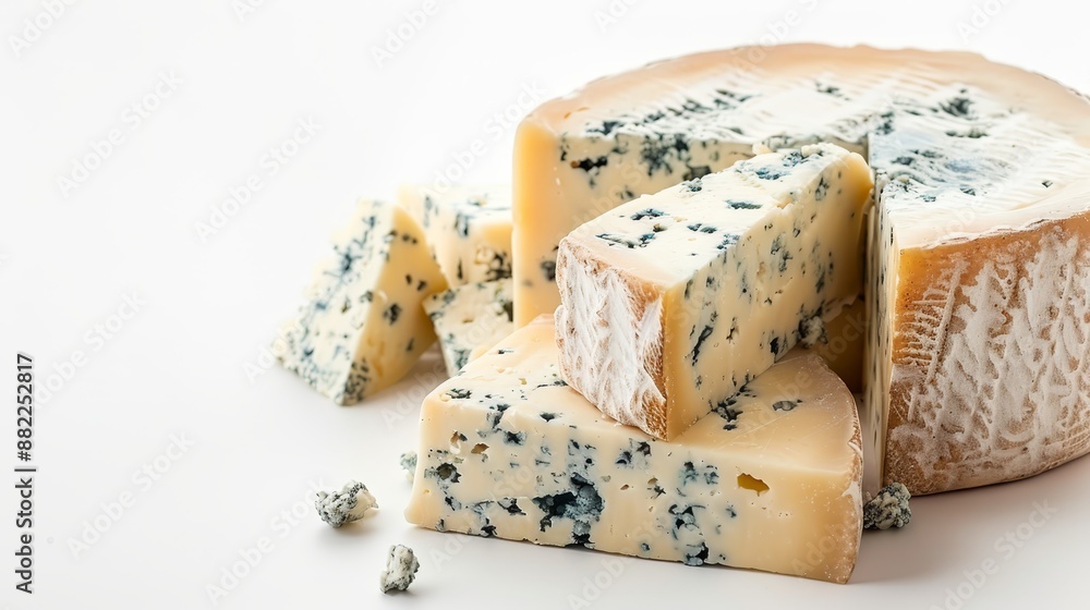 A solitary cheese slice atop the table, nearby, stacked cheeses A solitary cheese slice atop the table, nearby, stacked cheeses