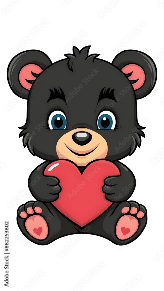 Obraz premium bear with heart cartoon