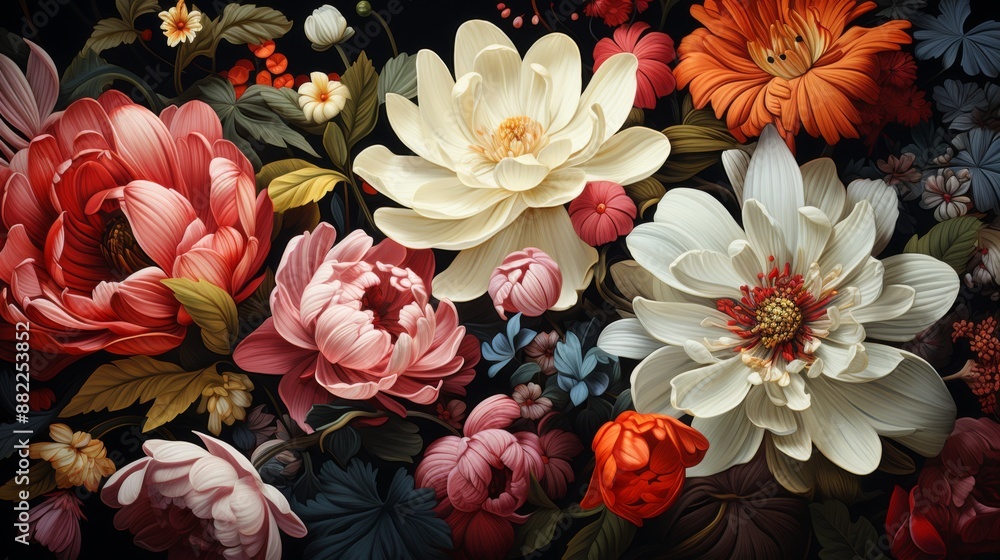 Opulent Floral Arrangement in Vibrant Hues Opulent Floral Arrangement in Vibrant Hues