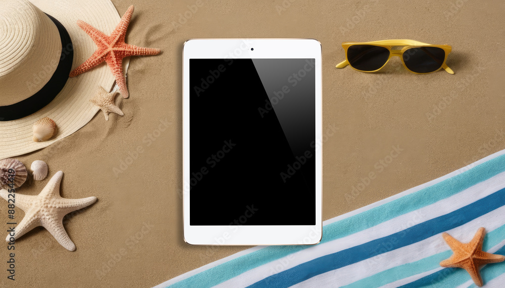 summer beach vacation background with mockup of a blank copy space summer beach vacation background with mockup of a blank copy space
