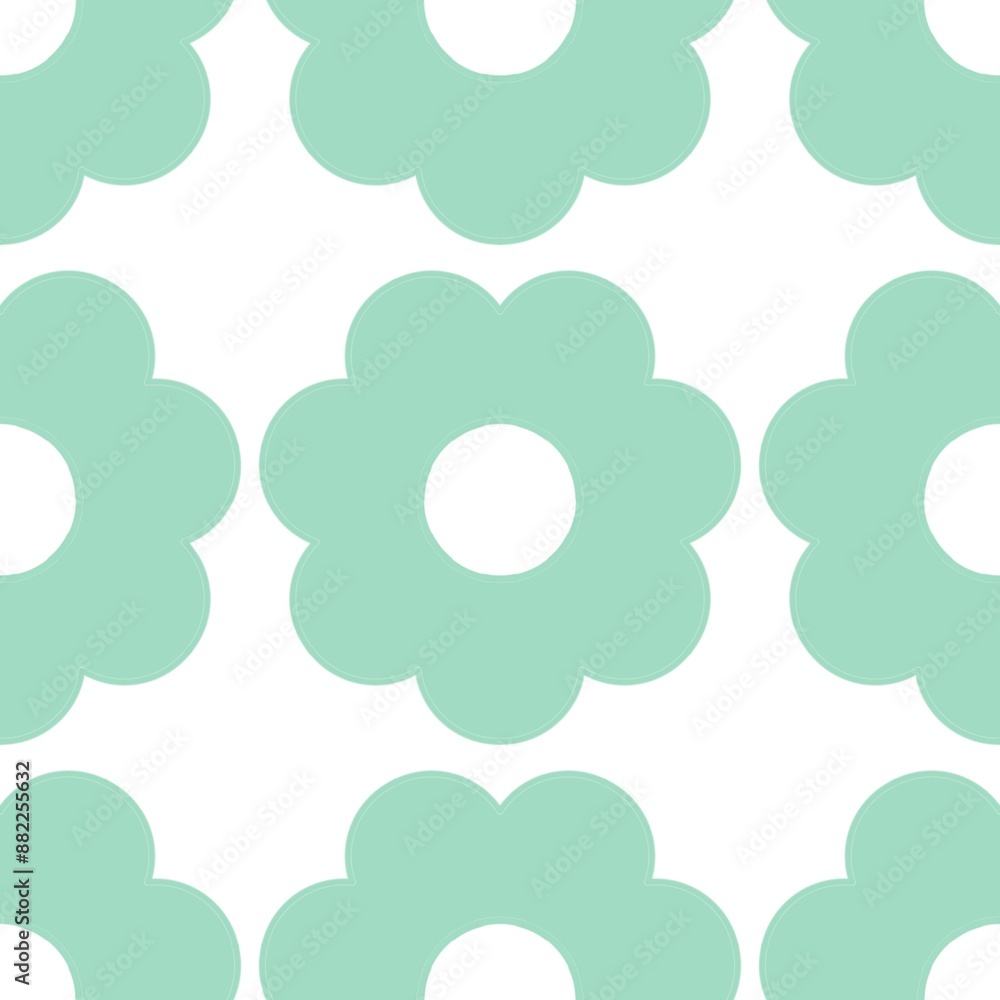 seamless pattern flowers green color with circles seamless pattern flowers green color with circles