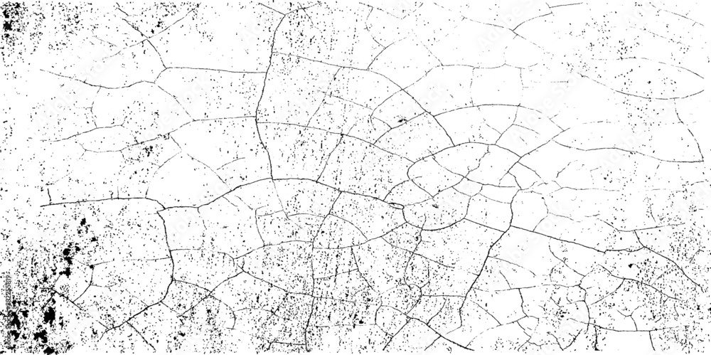 Grunge black and white pattern. Grunge overlay texture effect. Cracked earth, desert texture abstract vector background. Grunge black and white pattern. Grunge overlay texture effect. Cracked earth, desert texture abstract vector background.
