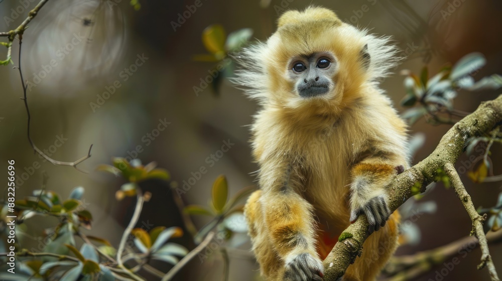 Golden Monkey in the Rainforest Golden Monkey in the Rainforest