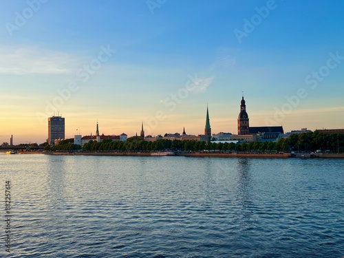 Panoramic view of the old town of Riga, Latvia photo