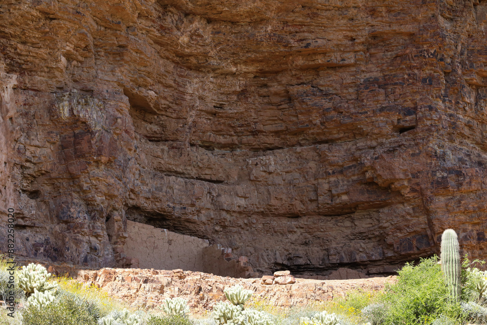 Rock formations at lower cliff dwellings at Tonto National Monument, Arizona