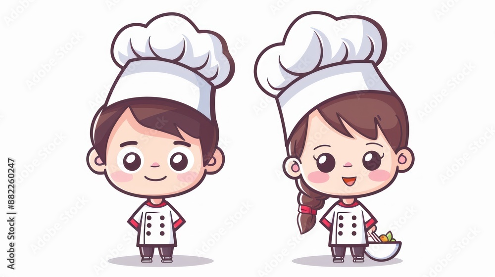 Cute Chef Characters Illustration Cute Chef Characters Illustration