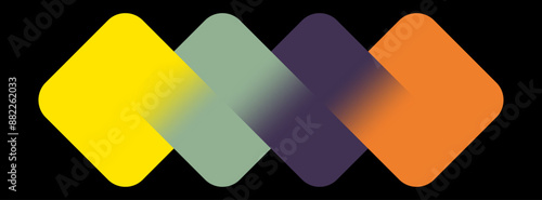 Four merged gradient squares with rounded corners, good for logo design, text background
