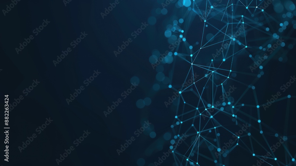Abstract Blue Network of Lines and Dots Abstract Blue Network of Lines and Dots
