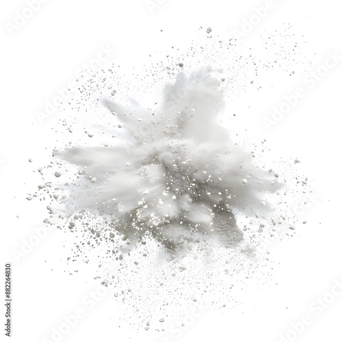 white powder explosion on a transparent background