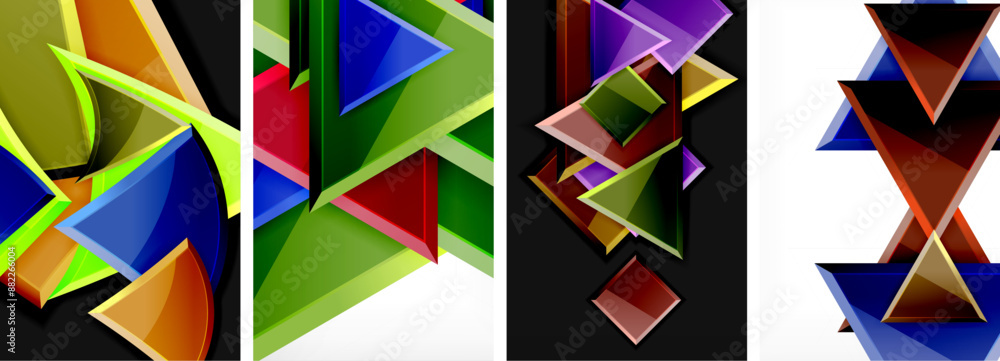 Triangle composition poster background set for wallpaper, business card, cover, poster, banner, brochure, header, website Triangle composition poster background set for wallpaper, business card, cover, poster, banner, brochure, header, website