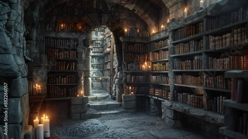 ancient library room footage photo