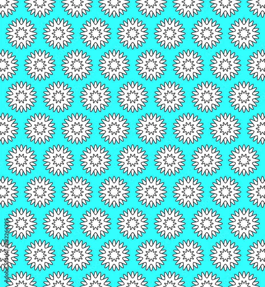 Flowers. Seamless pattern. Isolated vector on blue background. Flowers. Seamless pattern. Isolated vector on blue background.