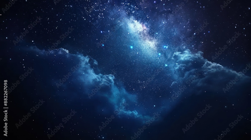 Fototapeta premium Night Sky with Nebula and Stars