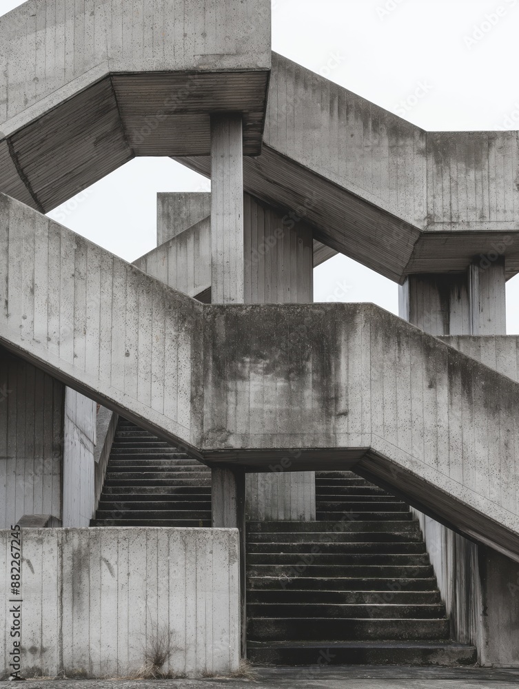 Fototapeta premium Concrete architecture abstract geometric design