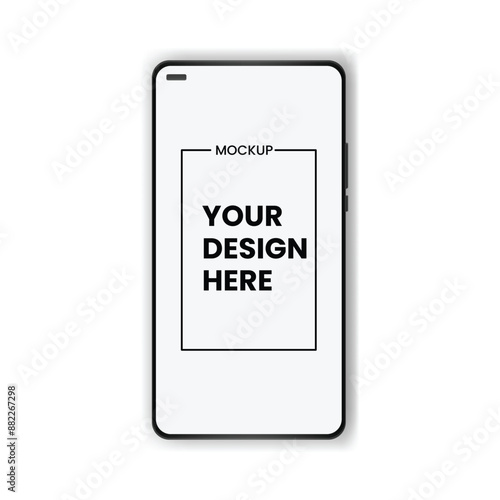 Realistic mobile phone frame only mockup, template. Isolated stock illustration