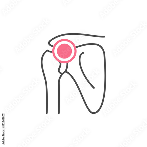 Shoulder pain line outline icon
