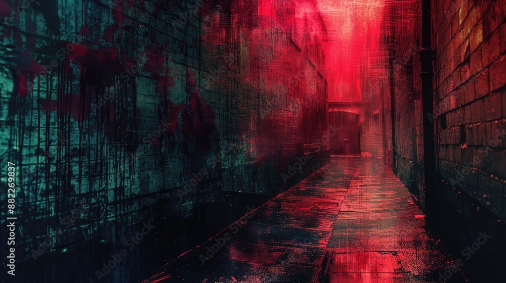 Naklejka premium Pixelated City Ruins