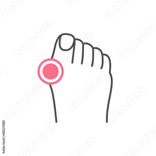 Hallux valgus line outline icon