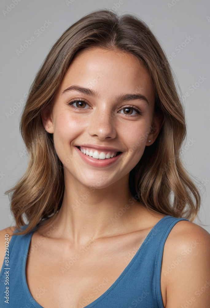 Portrait view of a regular happy smiling Monaco girl, ultra realistic, candid, social media, avatar image, plain solid background Portrait view of a regular happy smiling Monaco girl, ultra realistic, candid, social media, avatar image, plain solid background