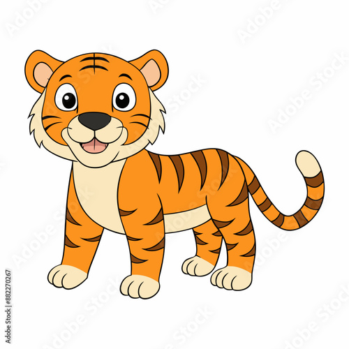 Tiger Vector Illustration, Lion Vector Art, Tiger Silhouette, Tiger cartoon Character