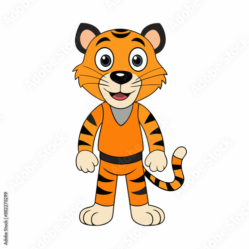 Tiger Vector Illustration, Lion Vector Art, Tiger Silhouette, Tiger cartoon  Character photo