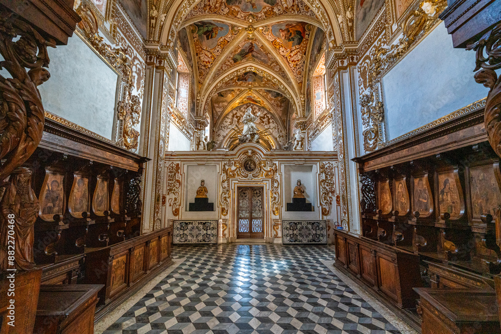 Fototapeta premium The marvelous Certosa di Padula, monastic complex and Unesco world heritage site in the province of Salerno, Campania, Italy.