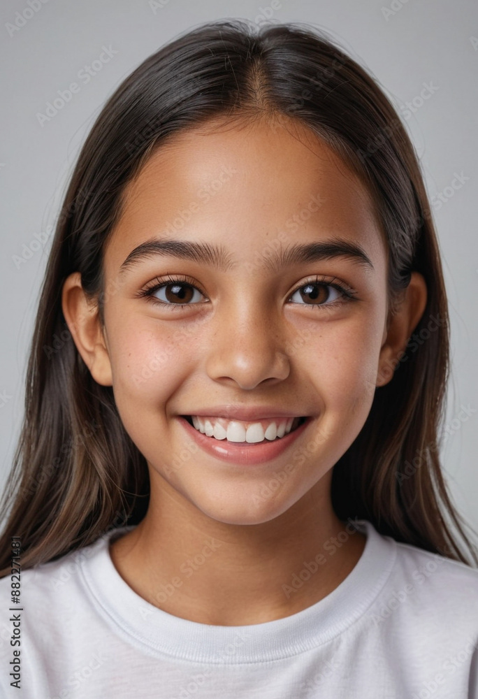 Portrait view of a regular happy smiling El Salvador girl, ultra realistic, candid, social media, avatar image, plain solid background Portrait view of a regular happy smiling El Salvador girl, ultra realistic, candid, social media, avatar image, plain solid background