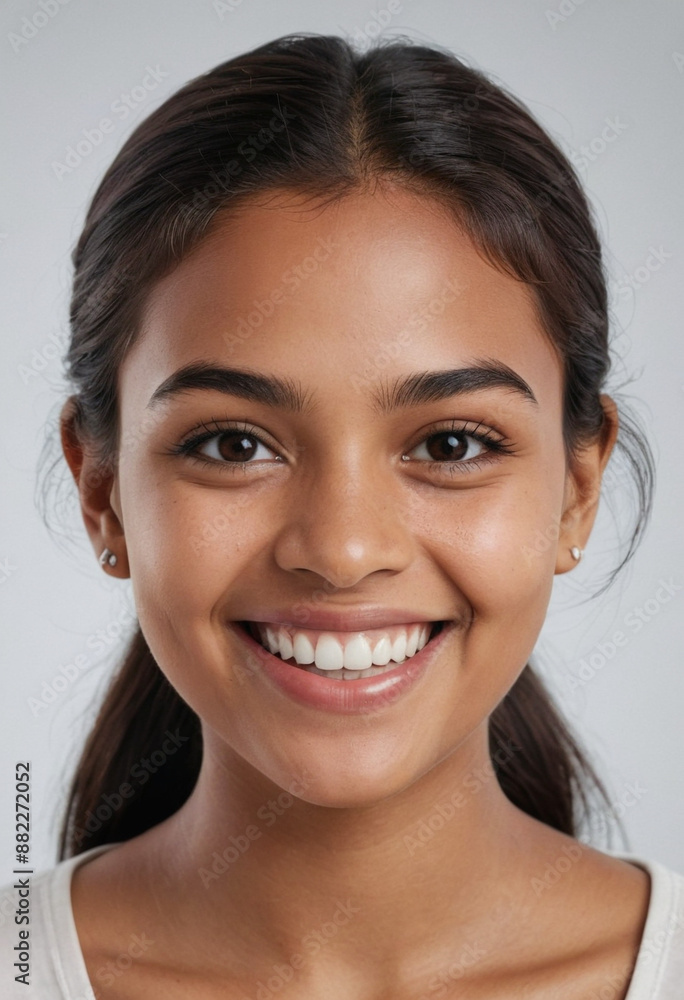 Portrait view of a regular happy smiling Fiji girl, ultra realistic, candid, social media, avatar image, plain solid background Portrait view of a regular happy smiling Fiji girl, ultra realistic, candid, social media, avatar image, plain solid background